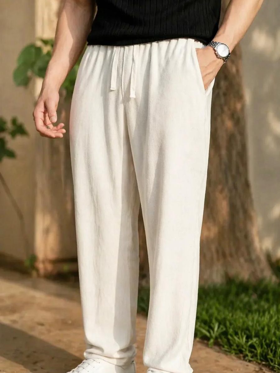 Pantalon lin Blanc Cassé